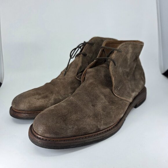 Frye Murray Chukka 83691 Mens Sz 13M Brown Leather Mid Lace Up Distressed Suede main image 5